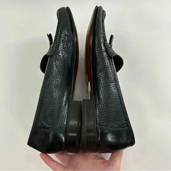 Bally mens dress shoes 12 black leather tassel penny loafers vintage 89s 90s main image 5